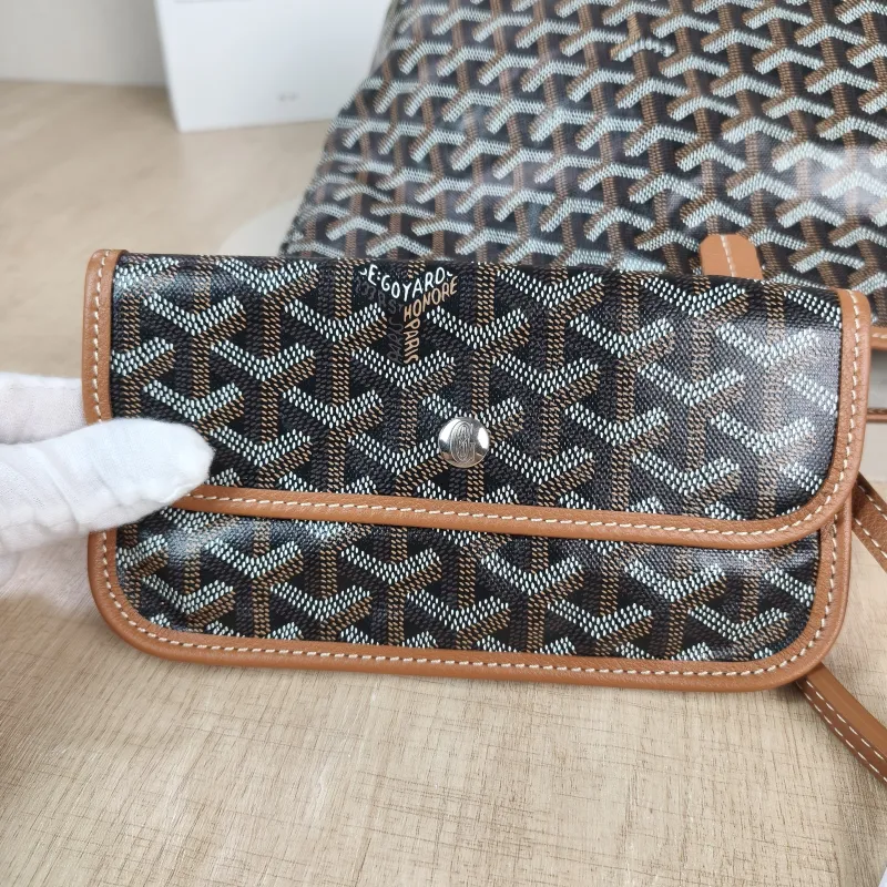 GOYARD Shoulder Bag SAINT LOUIS Shopping Tote Brown ine Canvas Small 34 × 15 × 28 cm — detail view 8 of 12