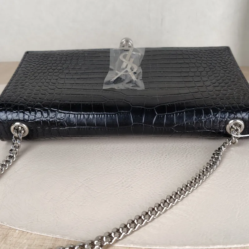 SAINT LAURENT Crossbody Bag KATE Edition Black Calfskin Medium 24 × 5.5 × 14.5 cm — detail view 5 of 10