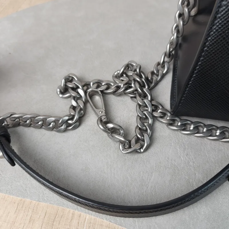 PRADA Shoulder Bag Shoulder Bag Black Calfskin One Size 24 × 12 × 17 cm — detail view 10 of 16