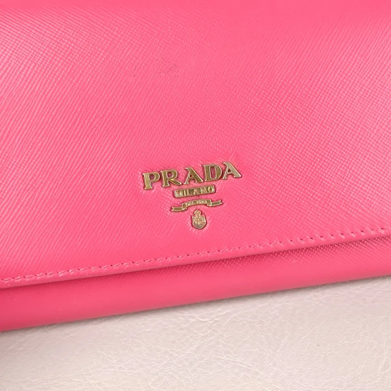 PRADA Shoulder Bag Shoulder Bagwoc Pink Calfskin 21 × 2.5 × 10.5 cm Conditioned — detail view 10 of 12