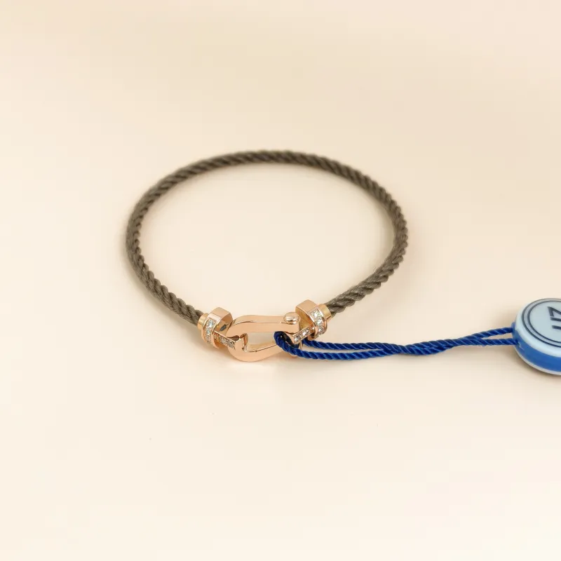 FRED Bracelet Force 10 Collection Bracelet Gold18KY ellow Gold Diamond Medium2.2*0.9-17.5