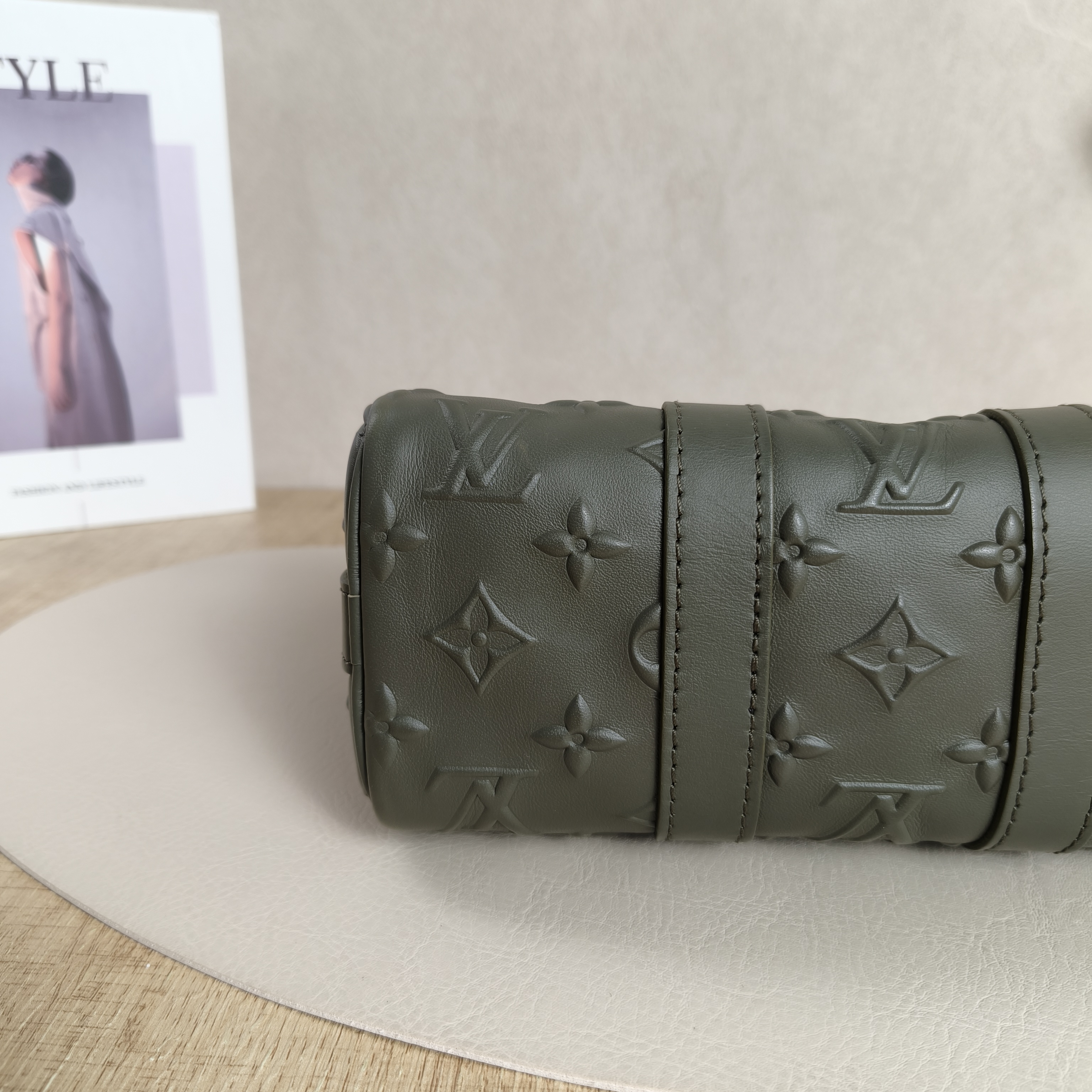 Louis Vuitton Crossbody Bag Keepall XS Green Monogram Seal Calfskinmini21 × 9 × 12 cm — cover view 8 of 11