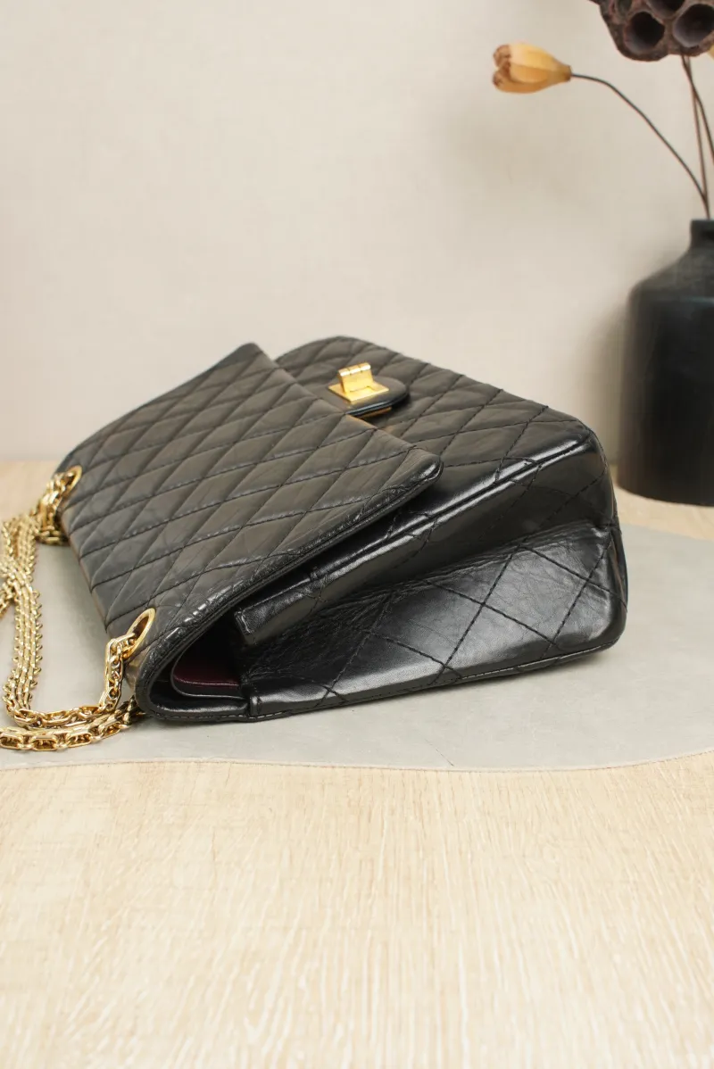 Chanel 2.55 Conditioned Medium Black with Gold-Tone Hardware Calfskin15 · Authenticity Card · 28 × 7.5 × 19.5 cm — detail view 10 of 20