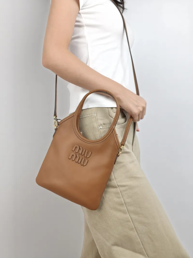 Miumiu Shoulder Bag IVY Tote Shopping Tote CC alfskin Mini 20*24 — on-model view 2 of 3