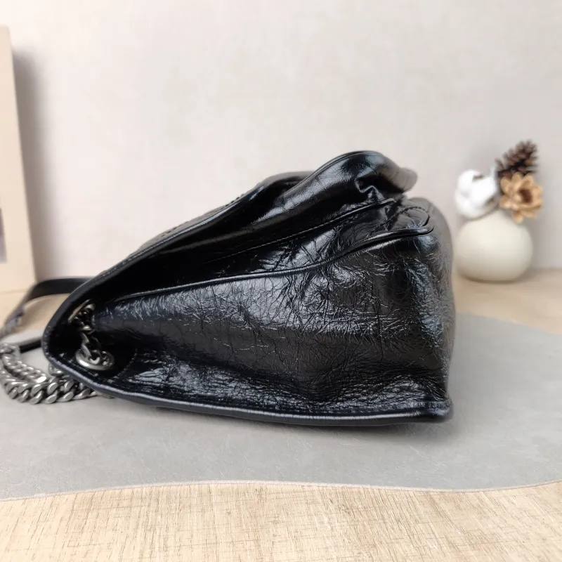 SAINT LAURENT Crossbody Bag Niki D Waxed Leather Calfskin Medium 28 × 8.5 × 20 cm — detail view 11 of 16