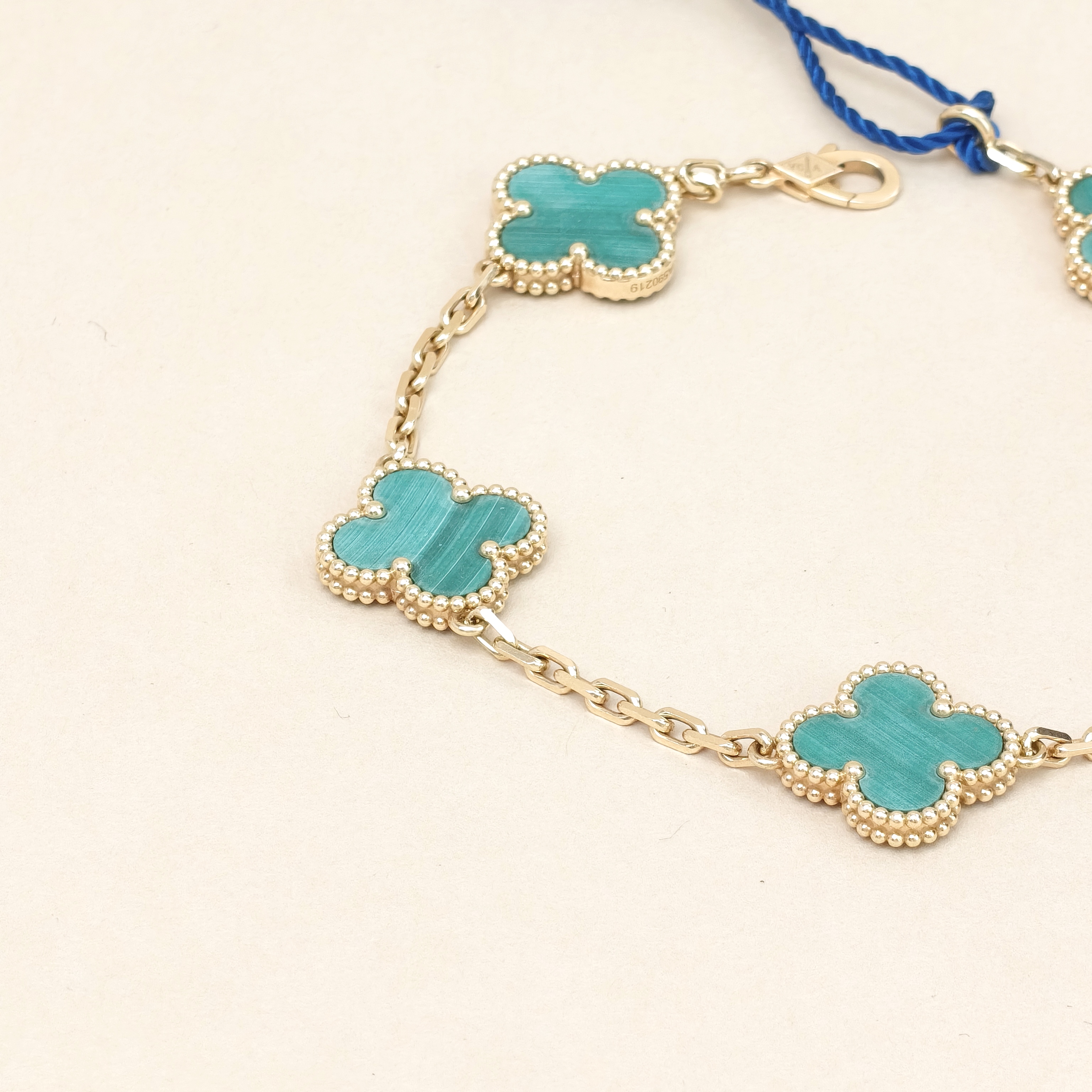 Van Cleef & Arpels Bracelet Alhambra Alhambra Collection Five-Motif Bracelet Malachite18KY ellow Gold Vintage Small19cm — cover view 5 of 11