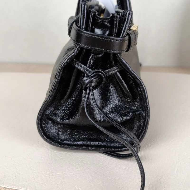 PRADA Shoulder Bag Bonnie Soft Lux Black Waxed Leathermini23.5 × 9 × 12 cm — detail view 10 of 13