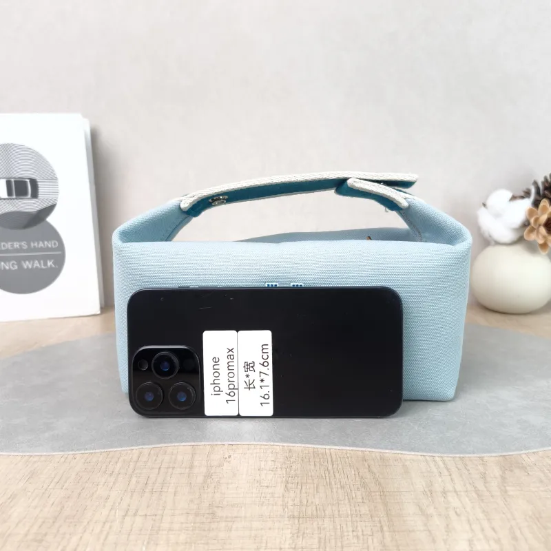 Hermès Top Handle Bag bride-a-brac Blue Canvas Small 21 × 12 × 27 cm — cover view 3 of 5