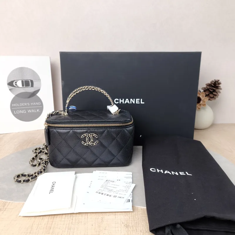 Chanel Crossbody Bag Black Grained Calfskin Mini 16 × 8 × 9.5 cm — cover view 2 of 6