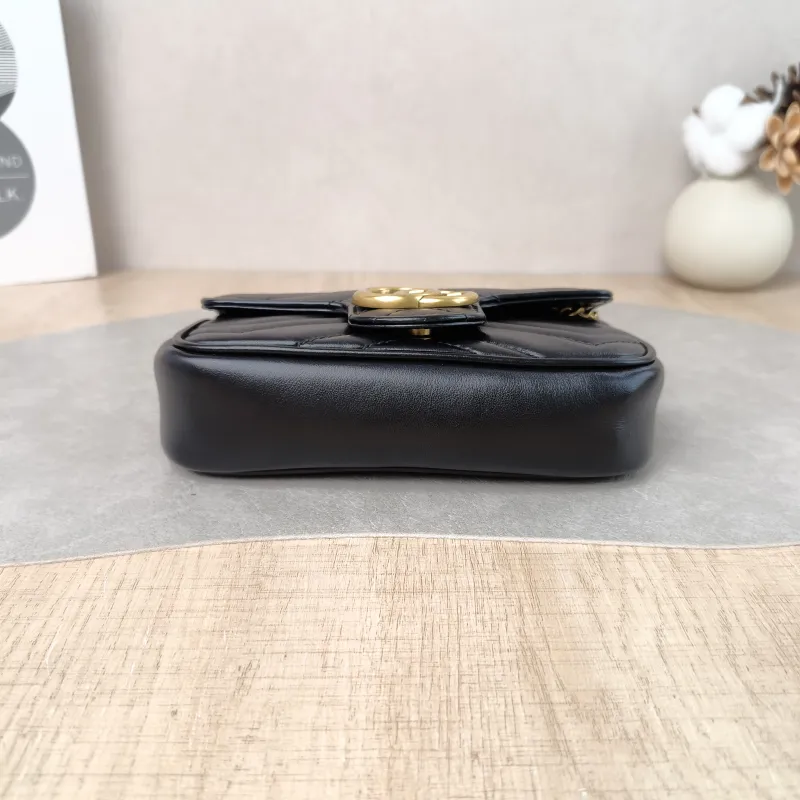 GUCCI Crossbody Bag GG Marmont Mini Marmont Mini Black Calfskinmini16.5 × 4.5 × 9.5 cm — cover view 4 of 6