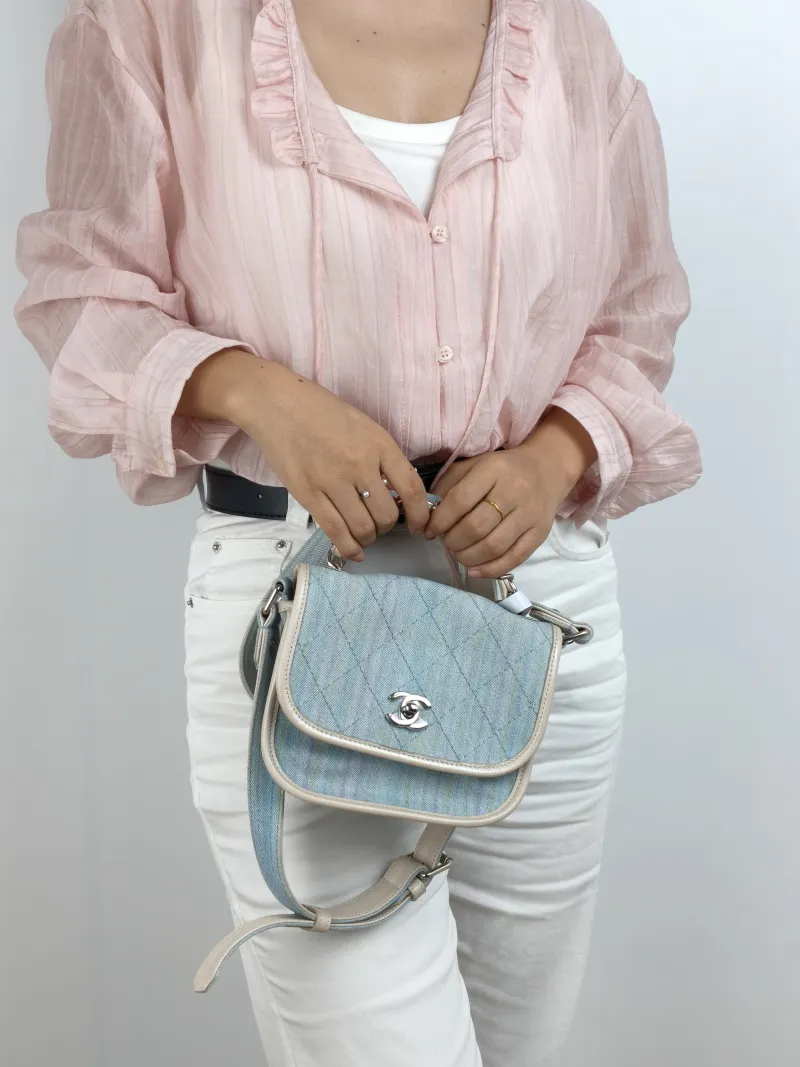 Chanel Crossbody Bag Crossbody Bag Blue One Size 18 × 6.5 × 14 cm 25 — on-model view 2 of 2