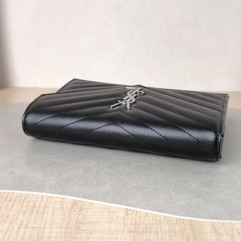 SAINT LAURENT Crossbody Bag CASSANDRE ENVELOPE Black Calfskin One Size 19 × 3.5 × 12.5 cm — detail view 5 of 11