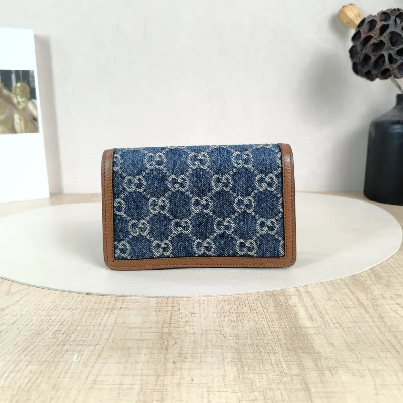 GUCCI Crossbody Bag Dionysus Blue Brown mini16.5 × 4.5 × 10 cm — cover view 4 of 5