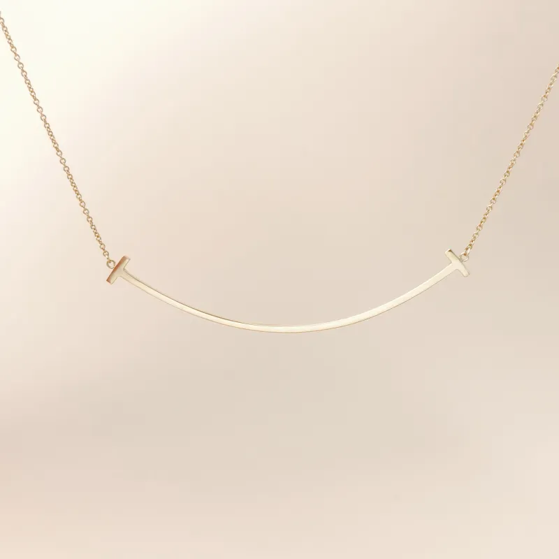 Tiffany&Co. Necklace T Collection Large Smile Necklace Yellow Gold Yellow Gold 18KY ellow Gold Large 45cm