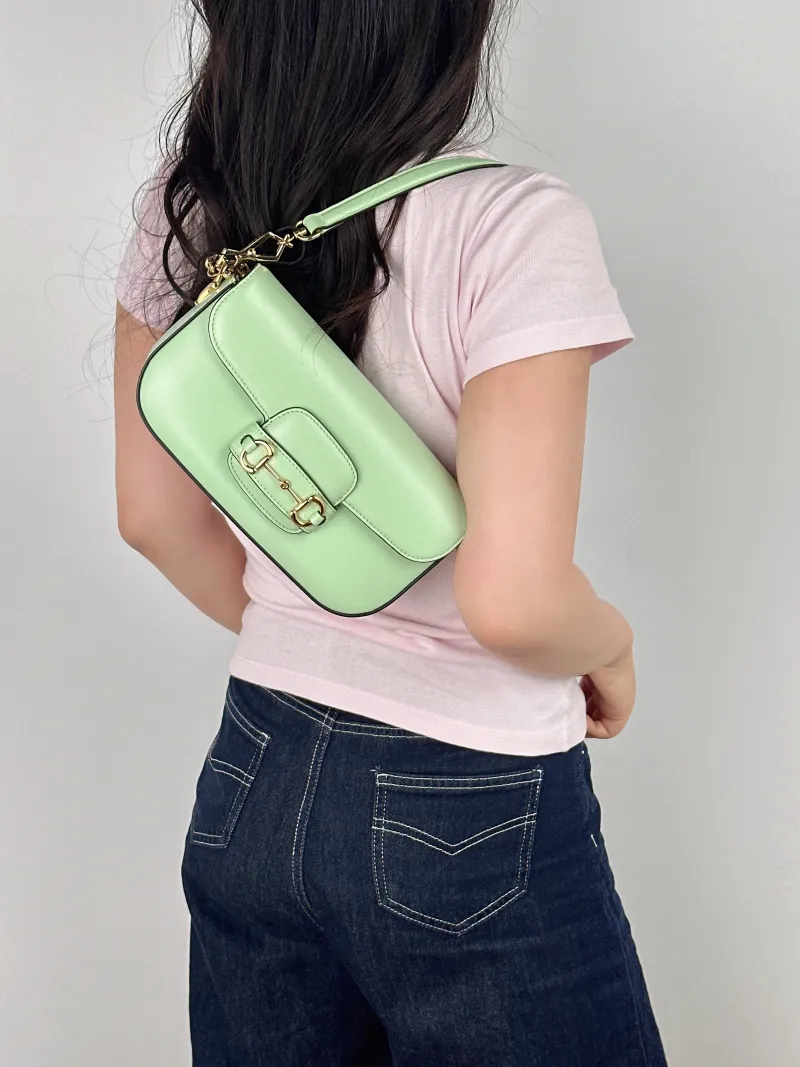 GUCCI Crossbody Bag Horsebit 1955 Horsebit Small Calfskin Small 24 × 5.5 × 13 cm — on-model view 2 of 2