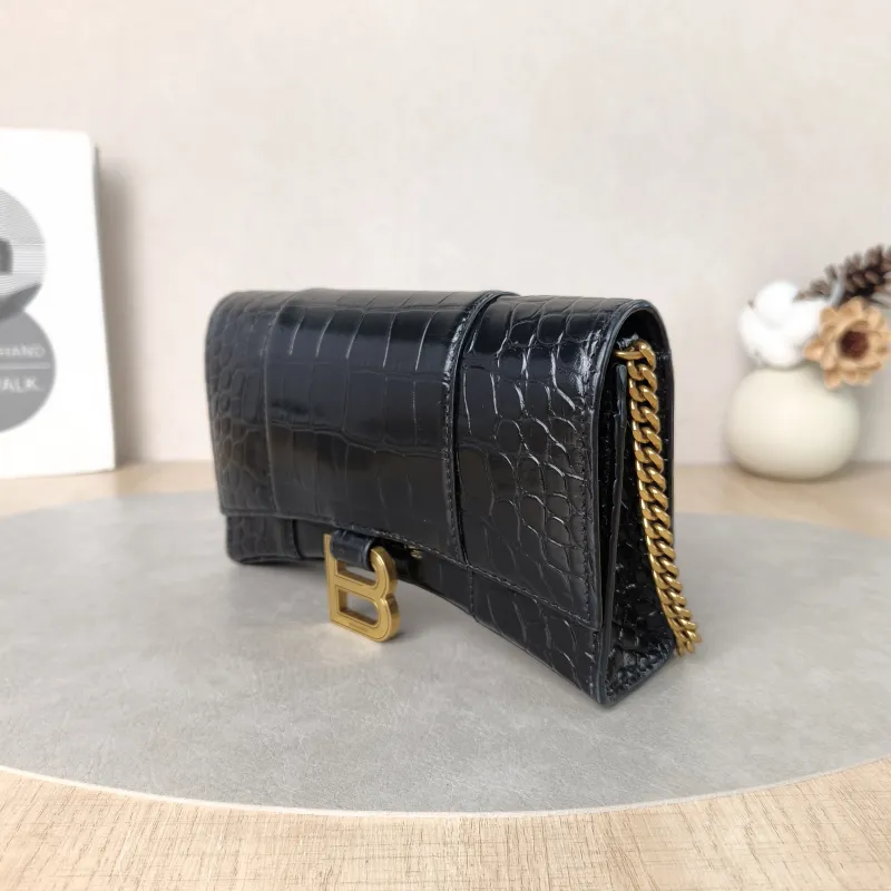 BALENCIAGA Crossbody Bag Hourglass Hourglass Bag woc Black CC alfskinmini19.5 × 5 × 12 cm — cover view 5 of 5