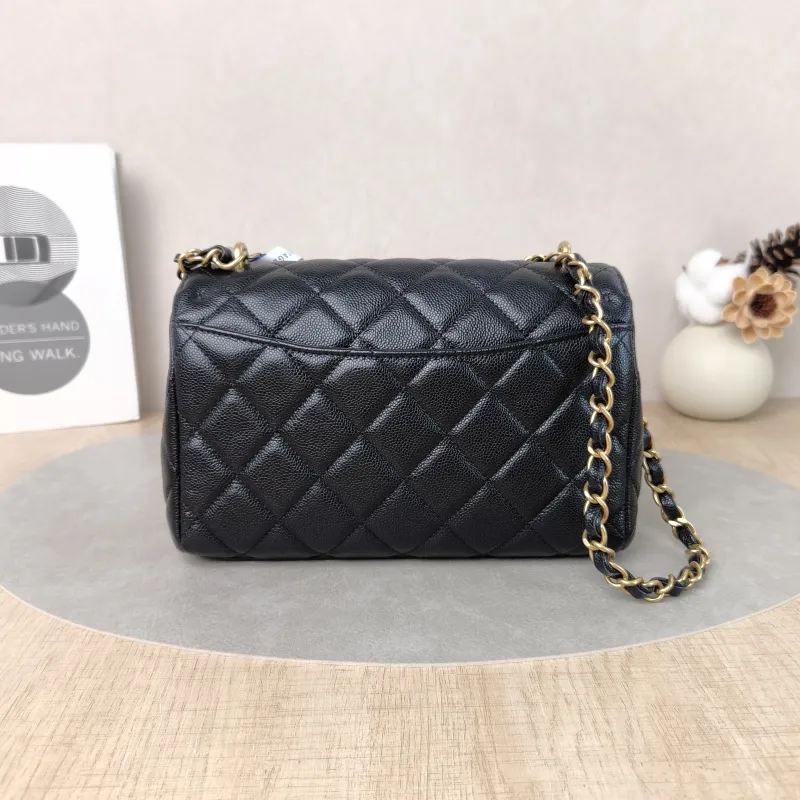 Chanel Crossbody Bag25p Black Grained Calfskin Small22 × 6.5 × 14 cm — cover view 4 of 5