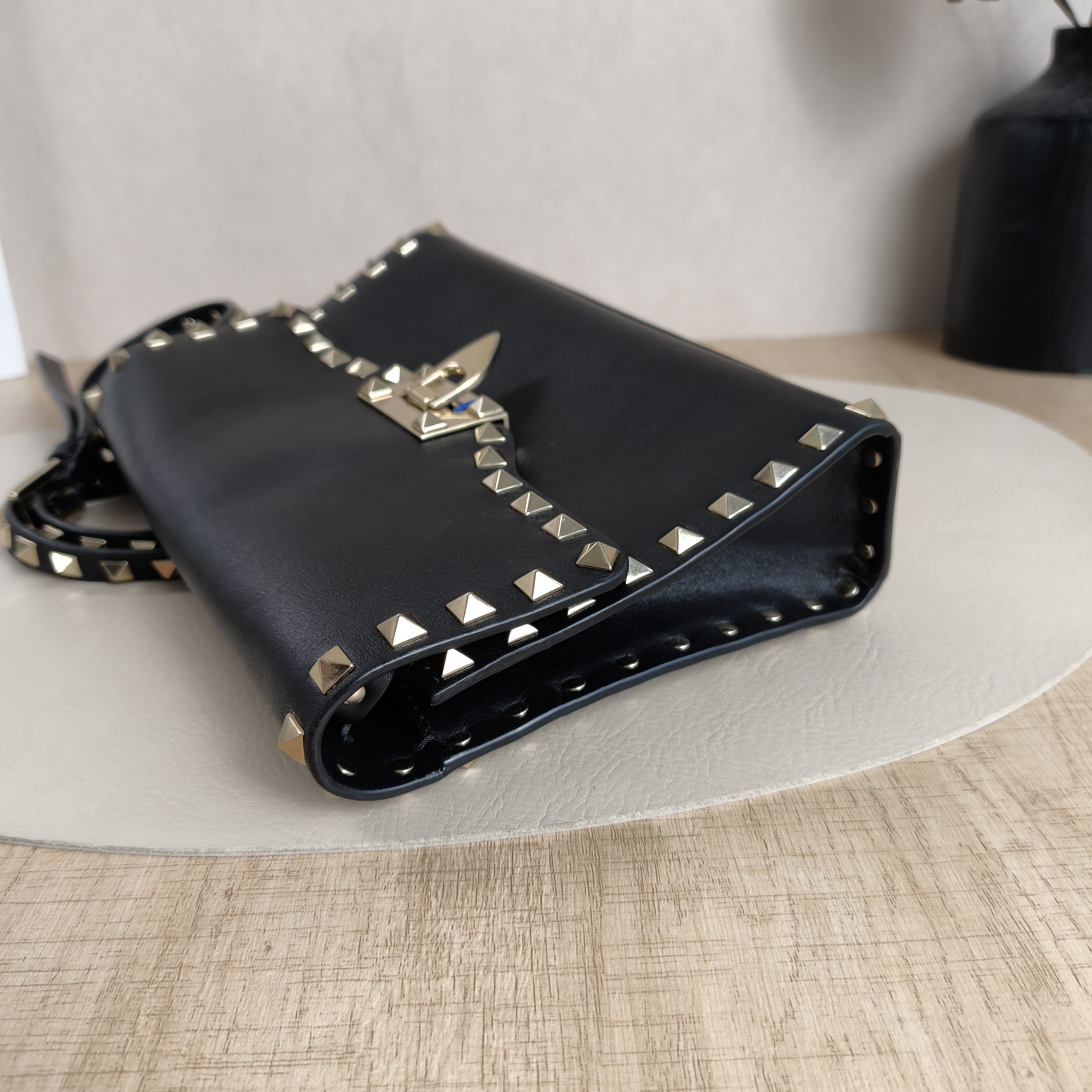 Valentino Shoulder Bag Rockstud Spike Shoulder Bag Black Calfskin One Size23 × 5.5 × 15 cm — cover view 2 of 10