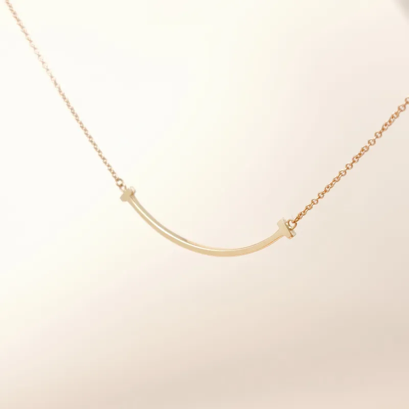 Tiffany&Co. Necklace T Collection Small Smile Necklace 18KR ose Gold Small 46cm — cover view 9 of 11