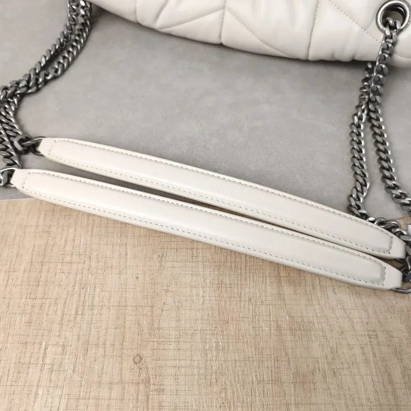 SAINT LAURENT Shoulder Bag PUFFER White Lambskin Small 29 × 11 × 17 cm — detail view 9 of 11