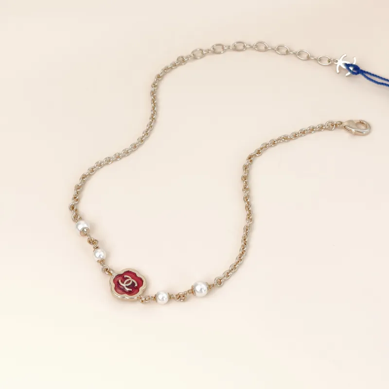 Chanel Necklace Necklace Pink Pearl Necklace Pearl One Size37cm — cover view 4 of 10