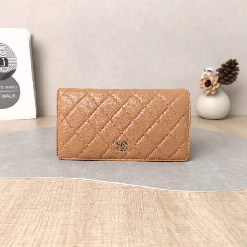 Chanel Wallet Edition Wallet Caramel Calfskin One Size 18.5 × 2 × 10 cm 15