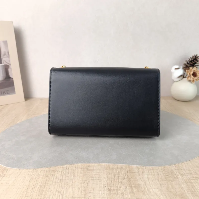 SAINT LAURENT Crossbody Bag KATE Edition Black Calfskin Medium 24 × 5.5 × 14.5 cm — cover view 3 of 5