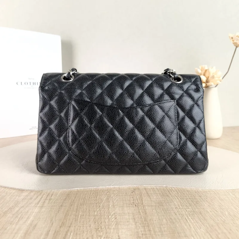 Chanel Crossbody Bag Classic Flap CF Black Grained Calfskin Medium 25.5 × 6.5 × 15.5 cm 23 — cover view 4 of 5