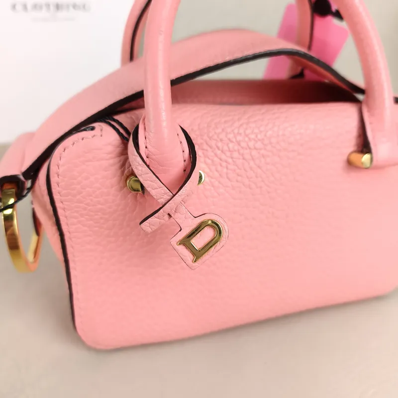 DELVAUX Top Handle Bag Cool Box Box Shoulder Bag Pink Calfskin nano 16.5 × 7.5 × 10.5 cm — detail view 7 of 10