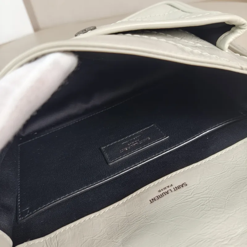 SAINT LAURENT Crossbody Bag Niki D White Waxed Leather Small 21 × 7.5 × 16 cm — detail view 12 of 12