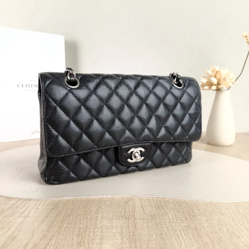 Chanel Crossbody Bag Classic Flap CF Black Grained Calfskin Medium 25.5 × 6.5 × 15.5 cm 23 — cover view 2 of 5