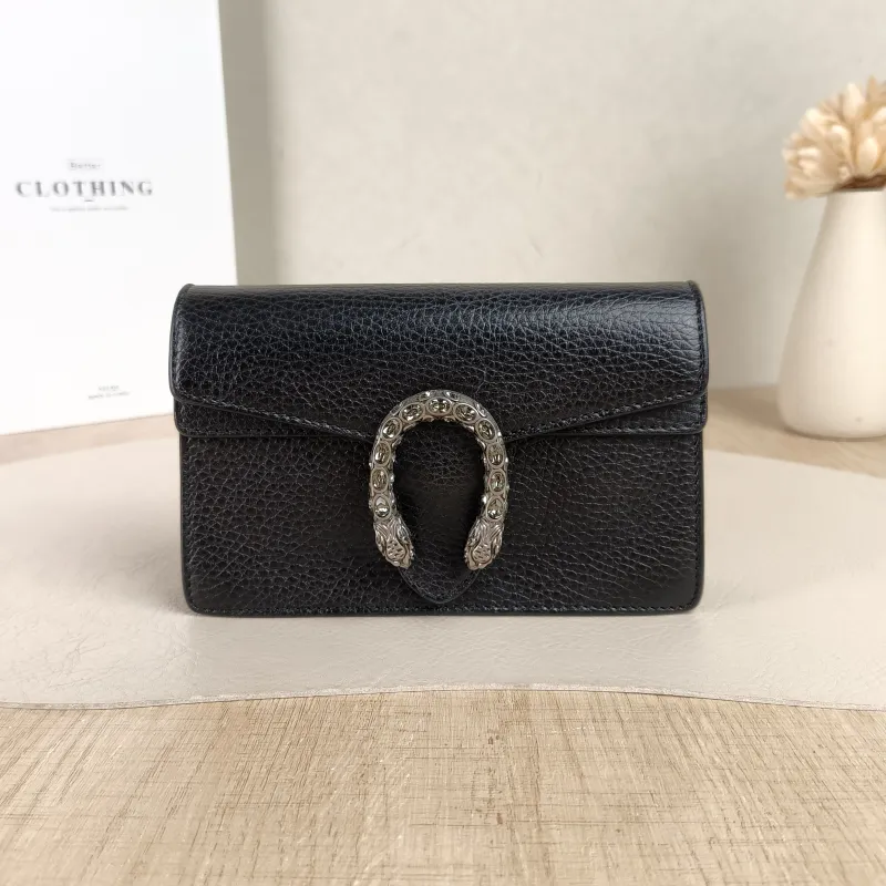 GUCCI Crossbody Bag Dionysus Black Calfskinmini16.5 × 4.5 × 10 cm