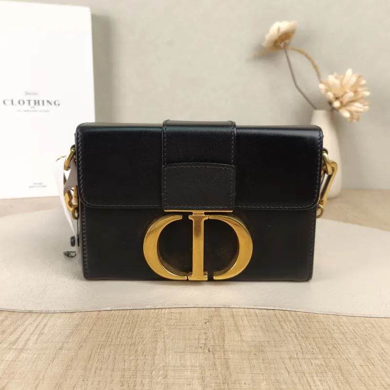 DIOR Crossbody Bag30Montaigne 30 Box Box Black Calfskinmini17.5 × 5 × 11.5 cm