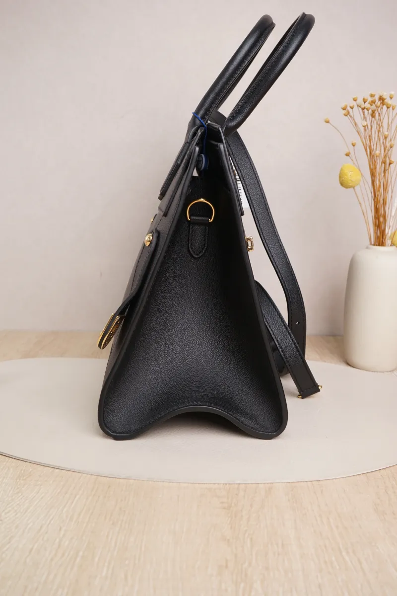 Louis Vuitton steamer Top Handle Bag Medium Black with Gold-Tone Hardware Calfskin Microchip Edition · Shoulder Strap · 31.5 × 15 × 27.5 cm — detail view 14 of 18