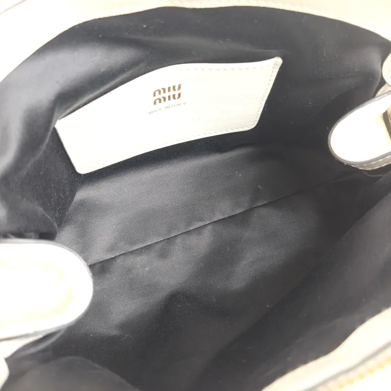 Miumiu Shoulder Bag Caprice White Calfskin One Size 24 × 8.5 × 14 cm — detail view 10 of 11