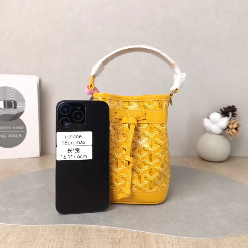 GOYARD Crossbody Bag Petit Flot Yellow ine Canvas Mini 12 × 10 × 17.5 cm — cover view 3 of 6
