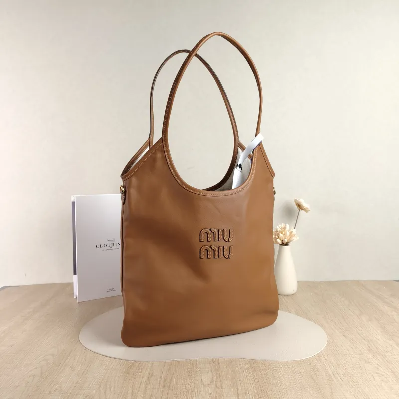 Miumiu Shoulder Bag IVY Tote Shopping Tote CC alfskin Medium35*40 — cover view 3 of 4