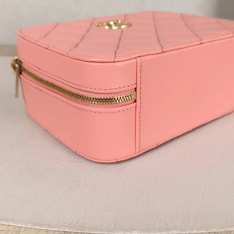 Chanel Crossbody Bag Box Crossbody Bag Pink Lambskin One Size 17 × 7 × 12.5 cm — detail view 6 of 12