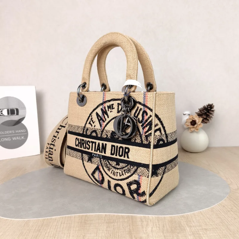 DIOR Top Handle Bag Lady Lady Dior Bag Black Medium 24 × 12 × 21 cm — cover view 4 of 5