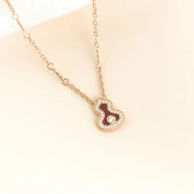 Qeelin Necklace Wulu Collection Necklace Red Agate Diamond18KR ose Gold One Size 40cm — cover view 8 of 8