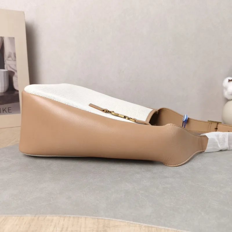 SAINT LAURENT Crossbody Bag LE 5 À 7 Hobo Inner Pouch Beige Brown Canvas Small 22.5 × 8.5 × 23 cm — detail view 1 of 14