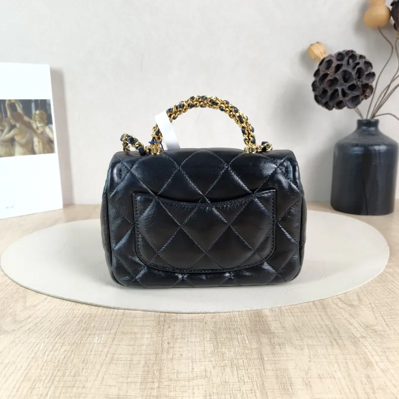 Chanel Crossbody Bag 24b Black Lambskin Mini 19 × 8.5 × 14 cm — cover view 2 of 5
