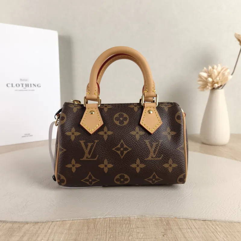 Louis Vuitton Crossbody Bag Speedy Nano Shoulder Strap PVC nano 16 × 7.5 × 10 cm