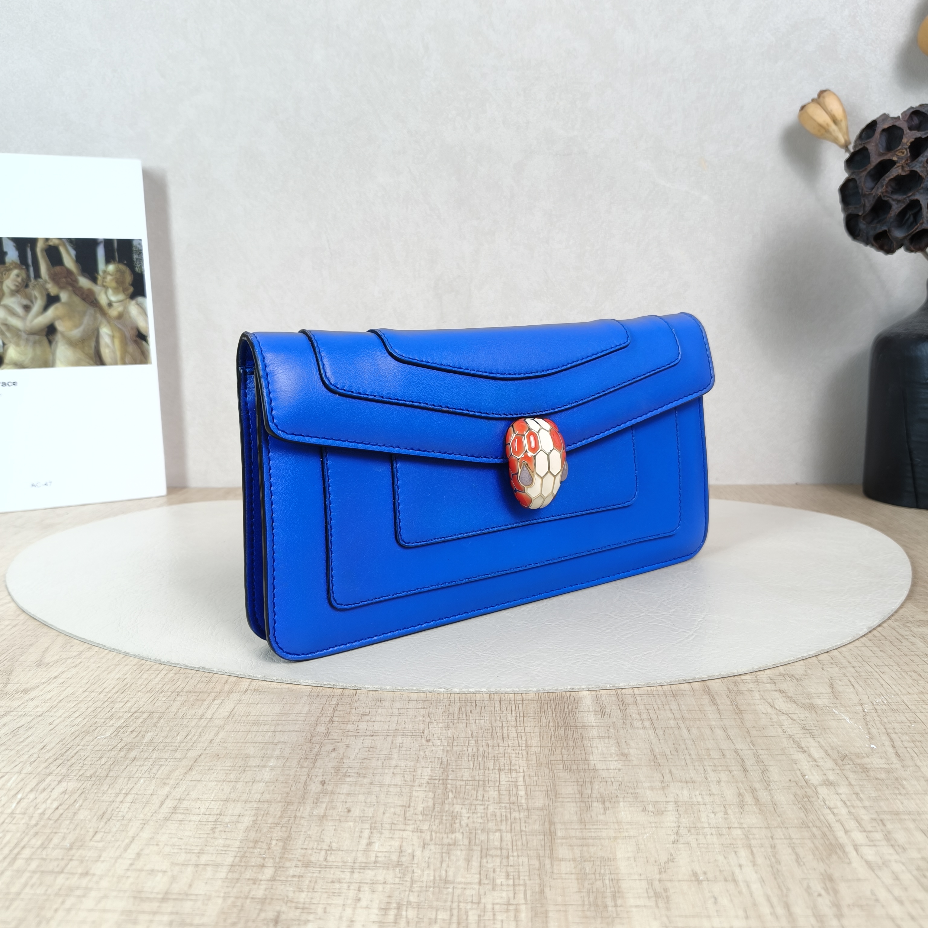 Bvlgari Shoulder Bag Serpenti Forever East-West Collection Crossbody Bag Blue Calfskin One Size25 × 3 × 13 cm — cover view 6 of 6