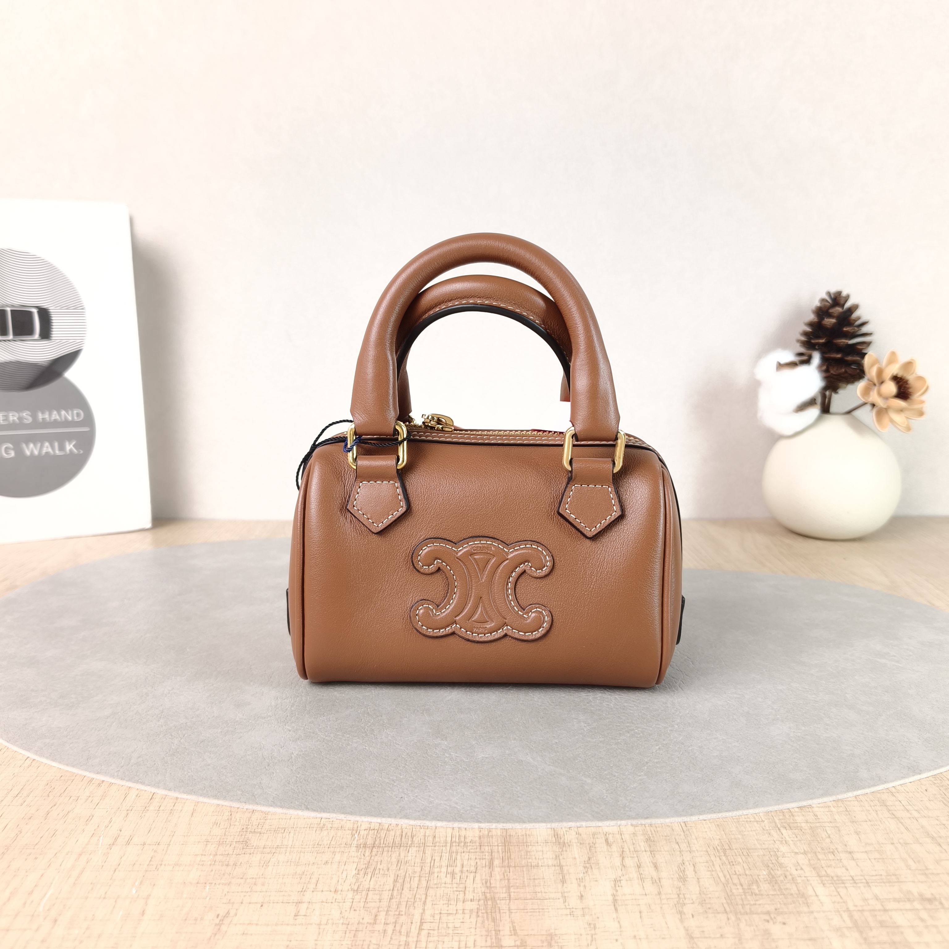 CELINE Crossbody Bag Caramel Calfskinmini14 × 7.5 × 9.5 cm