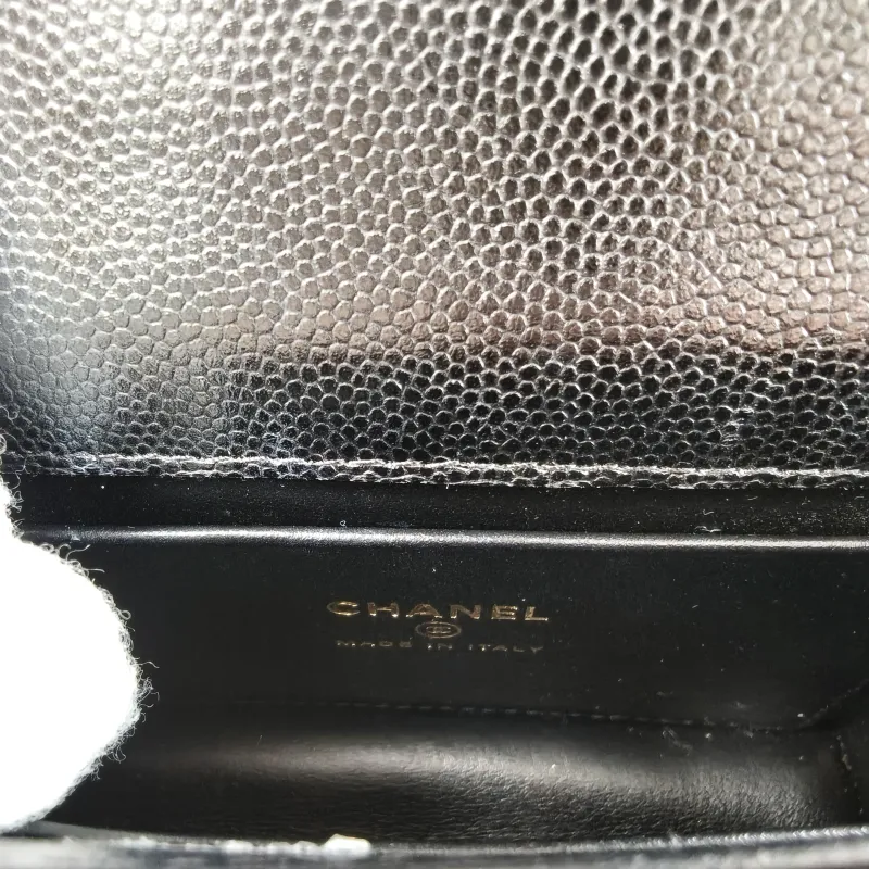 Chanel Top Handle Bag Coco Handle​ Black Grained Calfskin Mini 12 × 4 × 9 cm — detail view 8 of 11