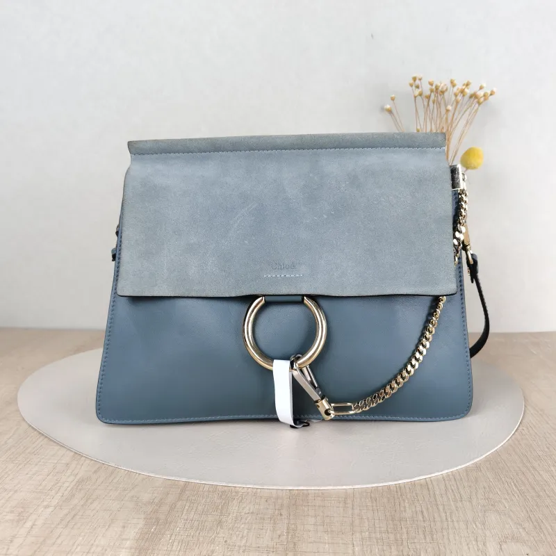 Chloé Shoulder Bag faye Crossbody Bag Grey Suede One Size 32 × 2 × 21.5 cm