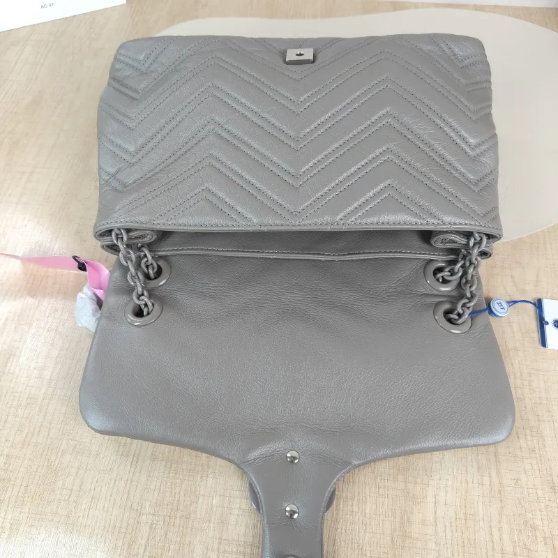 GUCCI Shoulder Bag GG Marmont Marmont Shoulder Bag Grey Calfskin Medium 31 × 8 × 17 cm — detail view 13 of 13