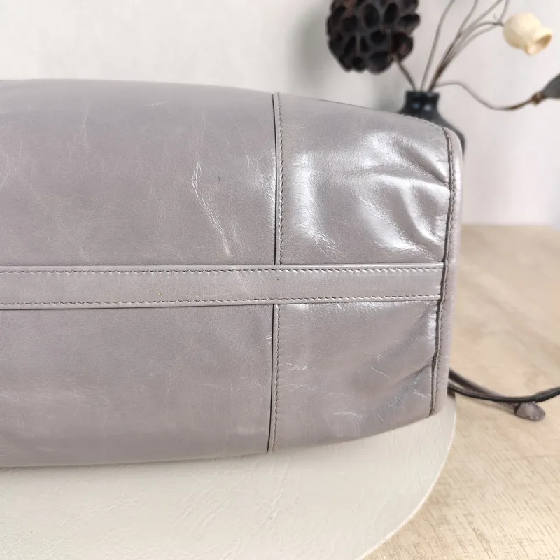 PRADA Shoulder Bag Bonnie Soft Lux Grey Waxed Leather Large 38 × 12 × 24 cm — detail view 4 of 11