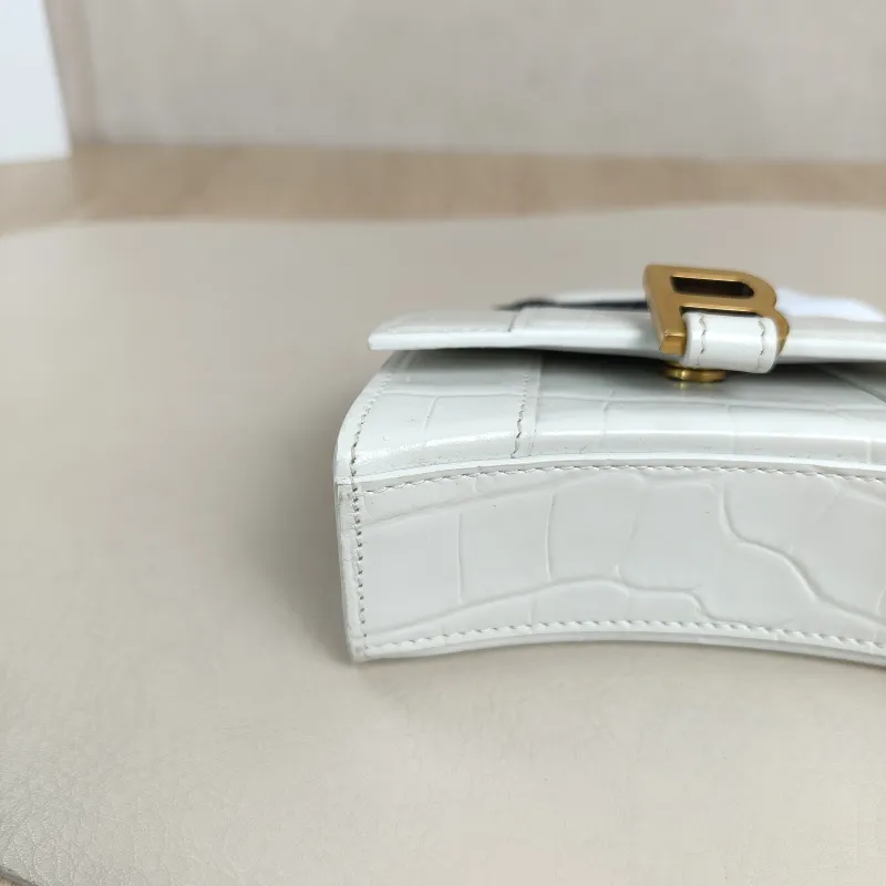BALENCIAGA Crossbody Bag Hourglass Hourglass Bag White Calfskin Mini12 × 5.5 × 8 cm — detail view 6 of 14